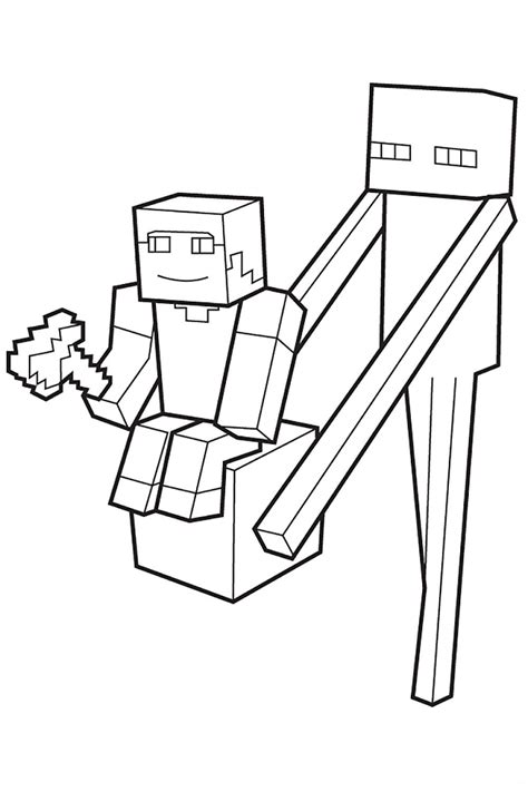 Раскраски для мальчиков распечатать бесплатно майнкрафт Minecraft