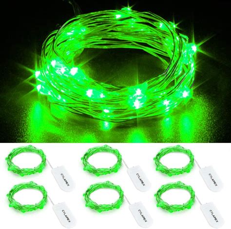 Cylapex 6 Pcs Green Fairy Lights Battery Operated String Lights