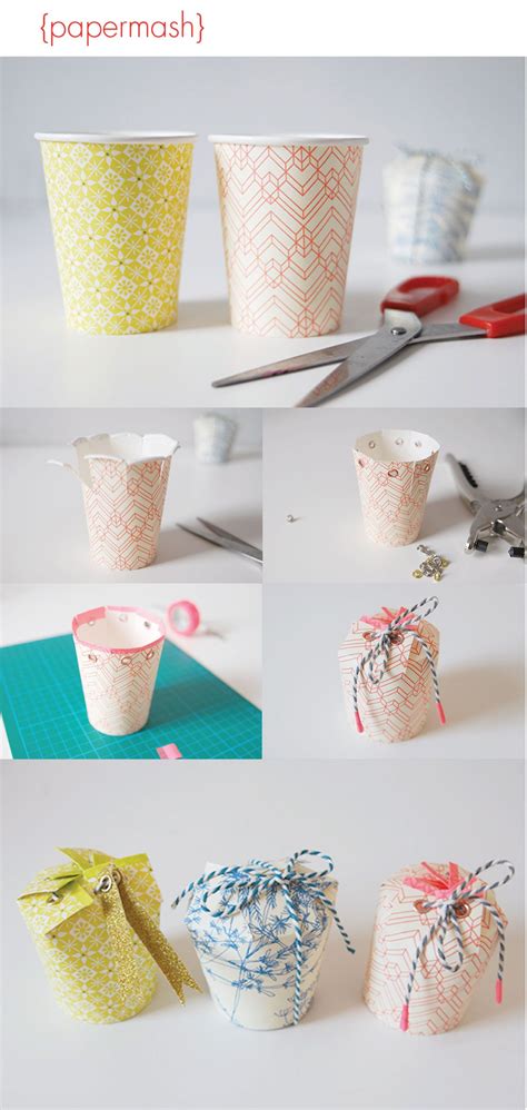 Papermash Paper Cup T Box Diy G I F T I N G ☞ Boxes Pinterest