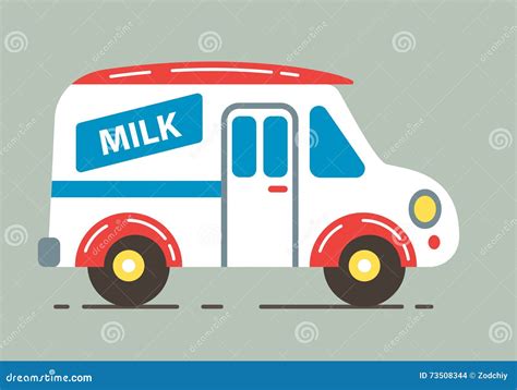 Delivery Milk Truck Vector Illustration Stock Vector Illustration Of