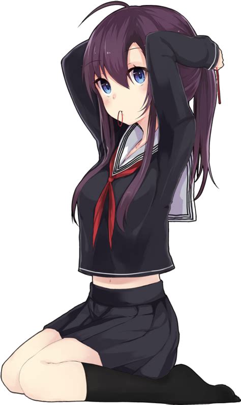 Anime Girl Black รูปภาพ Png ผม Png Play