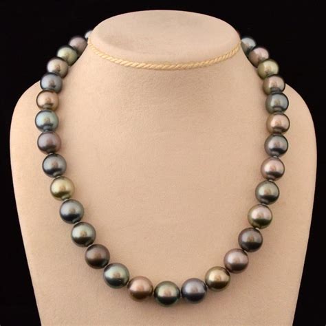 Tahitian Pearl Necklace Necklace Of 12 14 Mm Tahitian Pearls Made