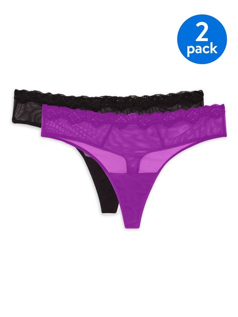 smart and sexy women s lace trim thong panty 2 pack style sa1376