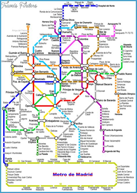 Madrid Subway Map Travelsfinders Com