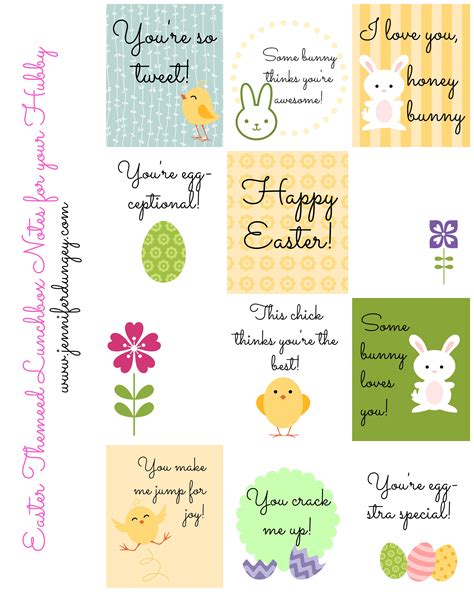 Easter Lunchbox Notes Jennifer Dungey