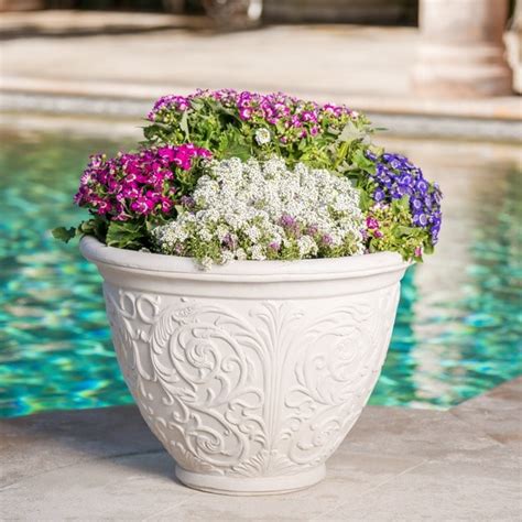 Shop Alton Outdoor Cast Stone Planter By Christopher Knight Home