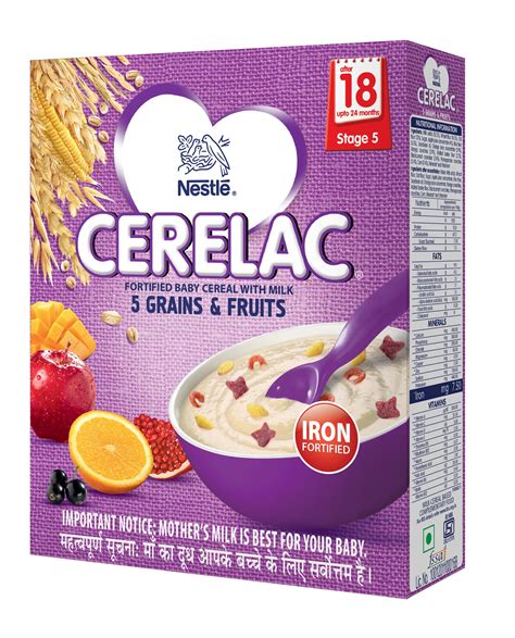 At 5 months old, a baby should get the majority of their nutrition from breastmilk or formula. Nestle CERELAC Infant Cereal Stage-5 (18 Months-24 Months ...