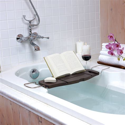 It has many smart designs, such as the wine glass holder, phone placing holder and book holder. Bathroom Bathtub Laptop Wine Glass Candle Holder Shelf ...