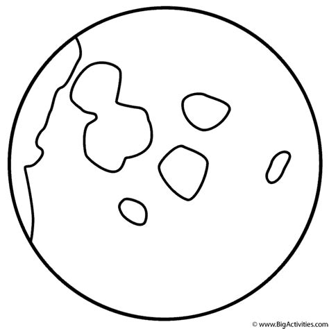 Moon With Small Craters Coloring Page Space