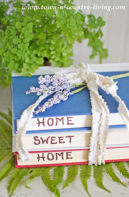 Stenciled Words On Books Town And Country Living