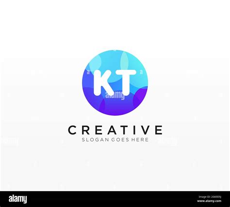 kt initial logo with colorful circle template stock vector image and art alamy