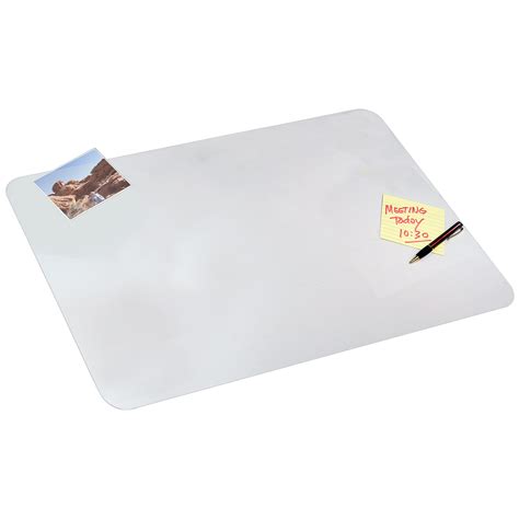 It is a good option for a white desk pad and made of durable pvc material. Artistic 24" x 19" Eco-Clear Desk Pad Protector Sheet With ...