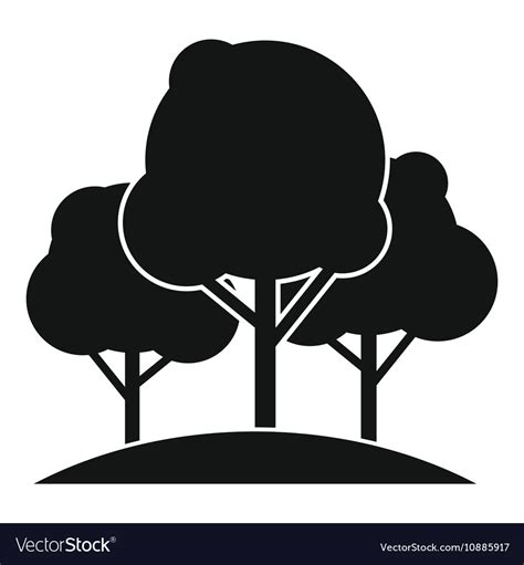 Forest Trees Icon Simple Style Royalty Free Vector Image