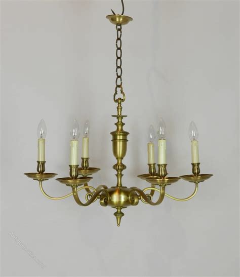 An antique, solid brass chandelier with artificial candles which makes it easy and safe to use. Antiques Atlas - French Brass Six Light Chandelier