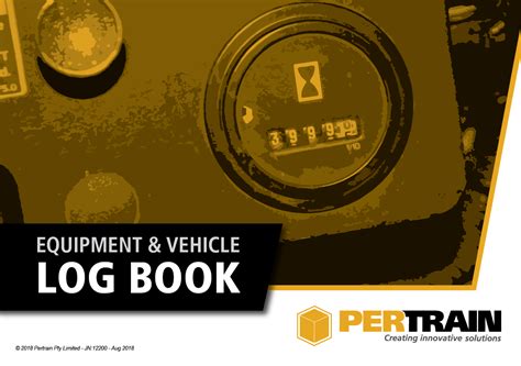 Equipment And Vehicle Log Book To Record Travel Times And Distances