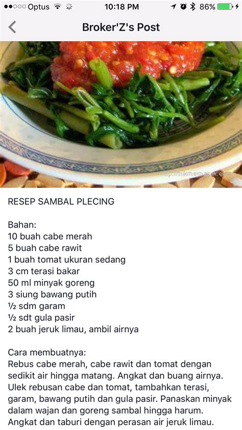 Home » masakan tradisional » resep plecing kangkung taliwang mudah. Sambal plecing | Resep masakan, Masakan indonesia, Resep makanan