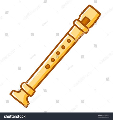 Funny Cute Flute Cartoon Style Vector Stock Vector Royalty Free