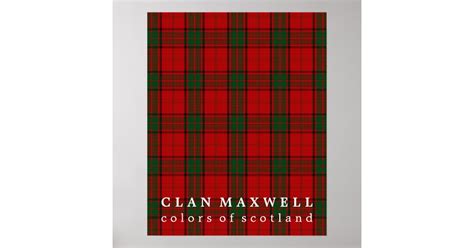 Clan Maxwell Colors Of Scotland Tartan Poster Zazzle