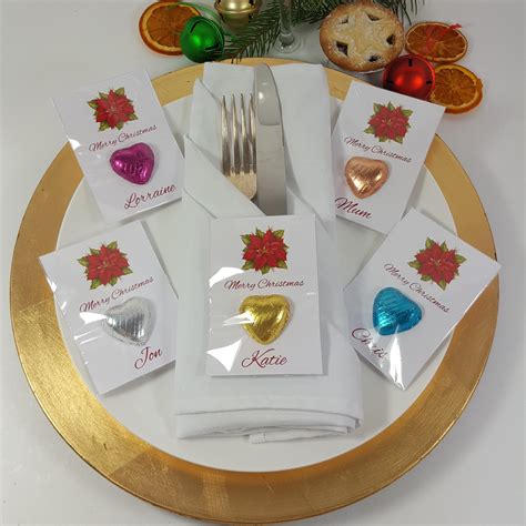 Poinsettia Christmas Table Favours