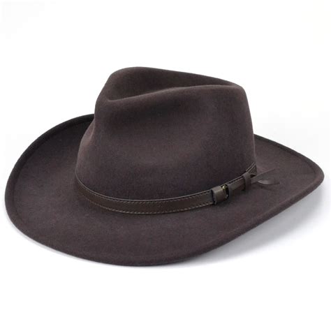 Waterproof Wool Felt Hat Stetson Cowboy Quality Mens Fedora New Black