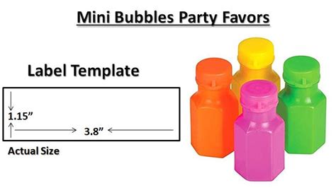 Mini Bubbles Party Favors Label Template Label Templates Bubble