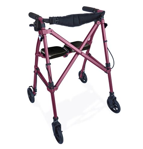 Homcom Folding Rollator Walker With Seat And Bag Wheeled Rolling