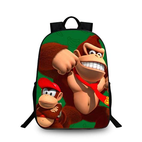 16″donkey Kong School Bag Backpack Baganime