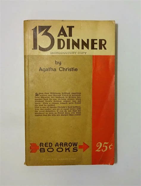 13 At Dinner By Agatha Christie Good Soft Cover 1939 1st Edition