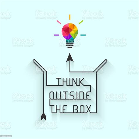 Make an effort to push your thinking up to and beyond its limit. Think Outside The Box Concept Stock Illustration ...