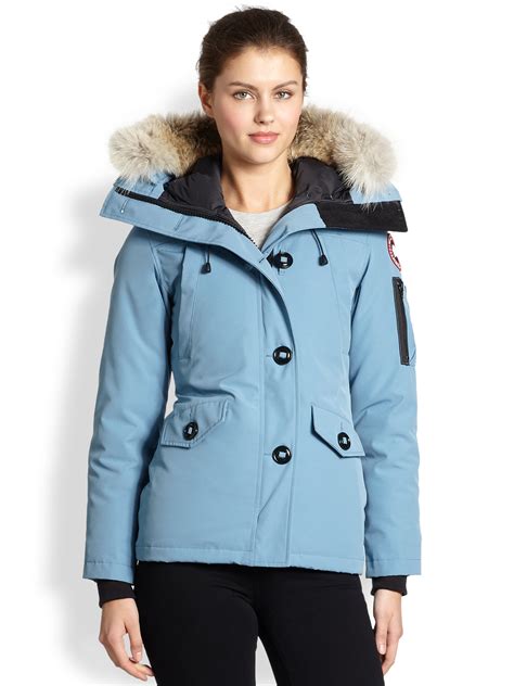 Canada Goose Montebello Fur Trimmed Shell Down Parka Jacket In Black Blue Lyst