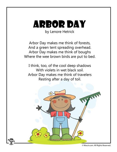 Arbor Day Poems For Kids Woo Jr Kids Activities Childrens Publishing