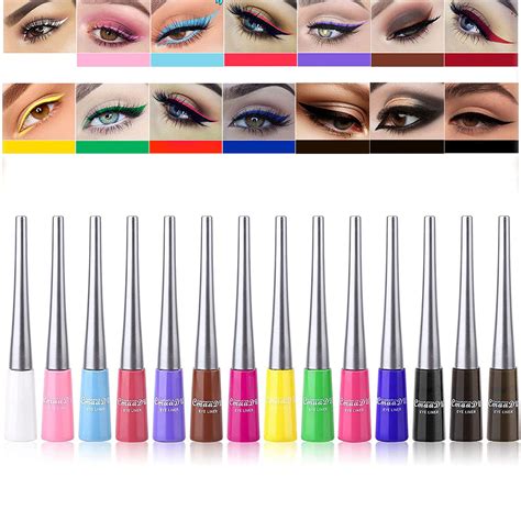 Vba 14 Color Liquid Eyeliner Colorful Setred Pink White Blue Black