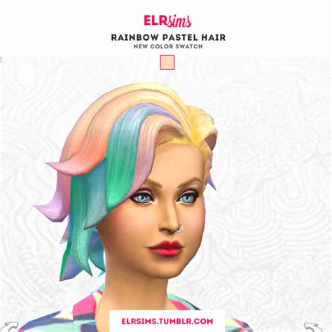 My Sims 4 Blog Pastel Rainbow Hair By Elrsims