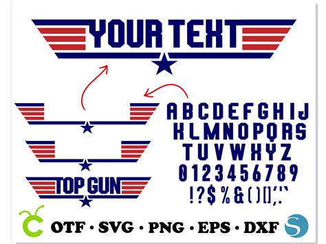 Top Gun Personalize Emblem Diy Top Gun Font Svg Otf Top G Inspire