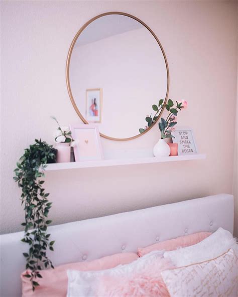 Small Shelf And Mirror Above Bed I Like This A Lot Above Bed Mirror