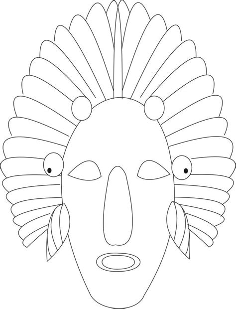 African Mask Coloring Page Coloring Home