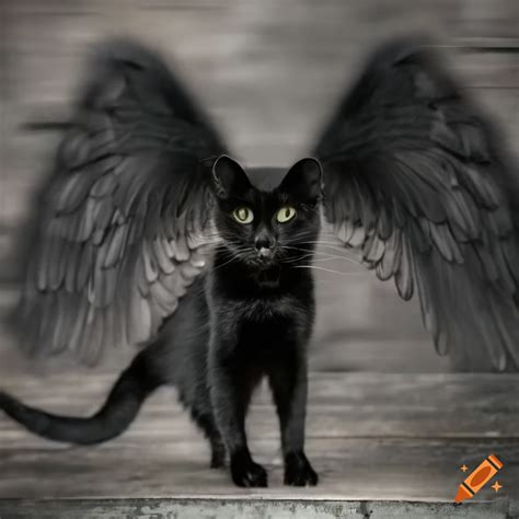 Black Cat With Angel Wings