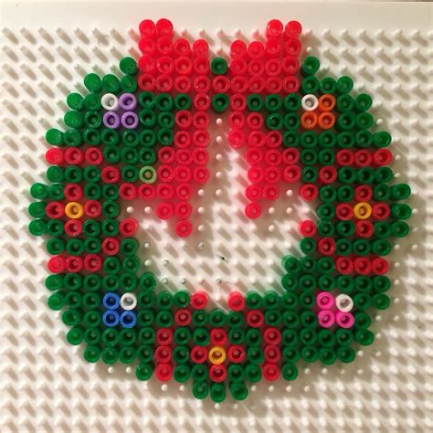 Mini Hama Bead Wreath Christmas Card Artofit