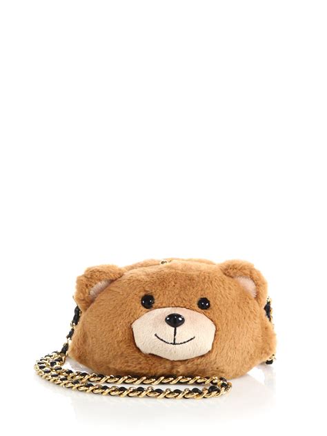 Moschino Teddy Bear Faux Fur Crossbody Bag In Brown Lyst