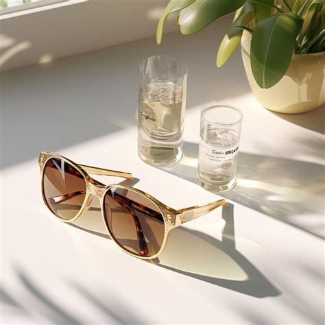 premium ai image a pair of sunglasses with a pair of sunglasses on a table
