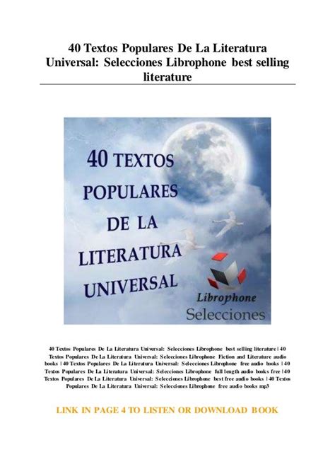 40 Textos Populares De La Literatura Universal Selecciones Librophone