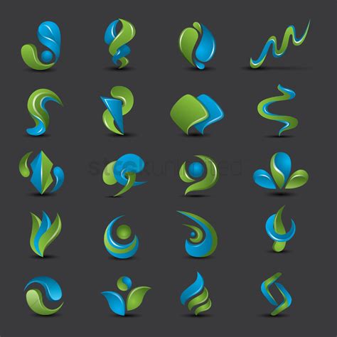 Set Of Abstract Logo Elements Vector Image 1939319 Stockunlimited