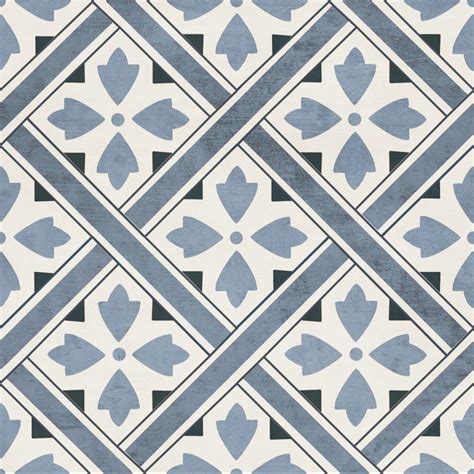 Wells Blue Leaf Mr Jones Porcelain Geometric Floor And Wall Tile