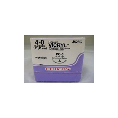 Suture Vicryl 40 19mm Ethicon 12s