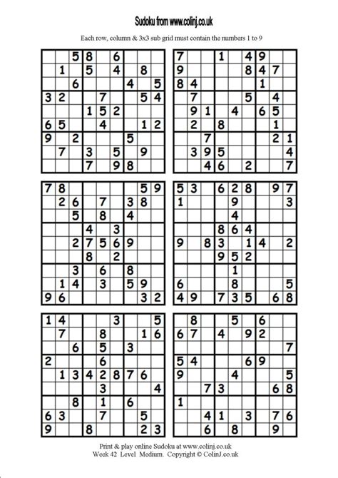 Sudoku Printable Puzzles 4 Per Page Printable Templates