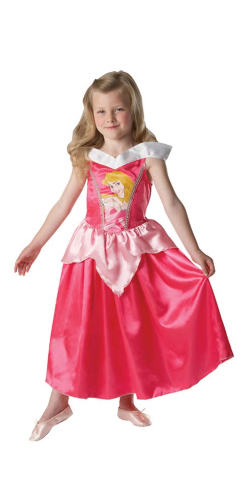 Girls Disney Princess Aurora Fancy Dress Up Party Halloween Costume New