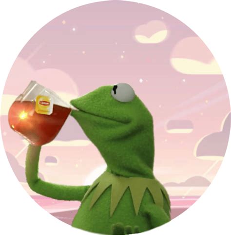 Kermit The Frog Sipping Tea Drawing Original Size Png Image Pngjoy