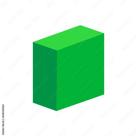 Green Cuboid Basic Simple 3d Shapes Isolated On White Background