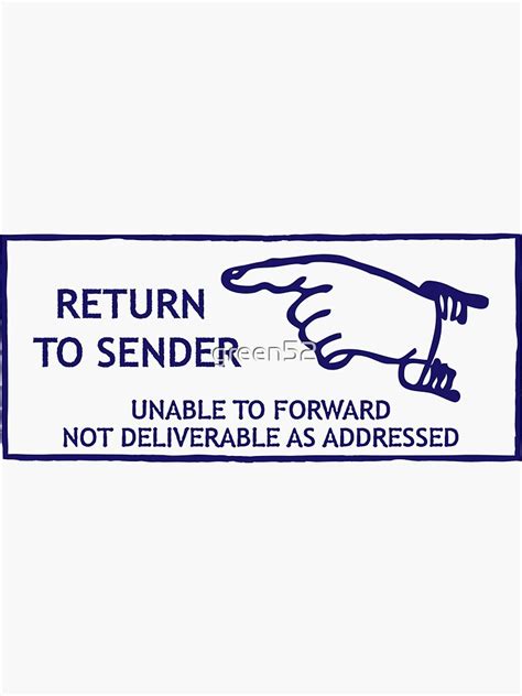 Postage Stamp Return To Sender Sticker For Sale By Green52 Redbubble