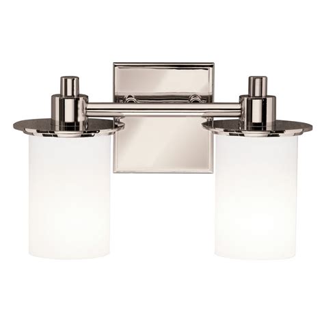Guaranteed low light fitting prices with international delivery! Kichler Polished Nickel Modern Bathroom Light with White ...